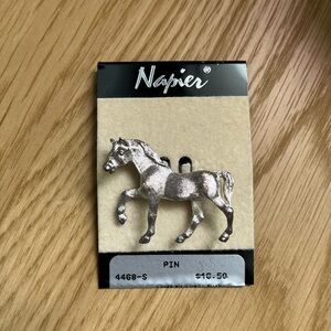 Vintage Napier Silver Horse Brooch